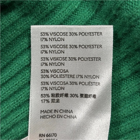 Maeve Anthropologie Puff Sleeve Knit Blouse Womes Small Green Mock Neck - Picture 6 of 8